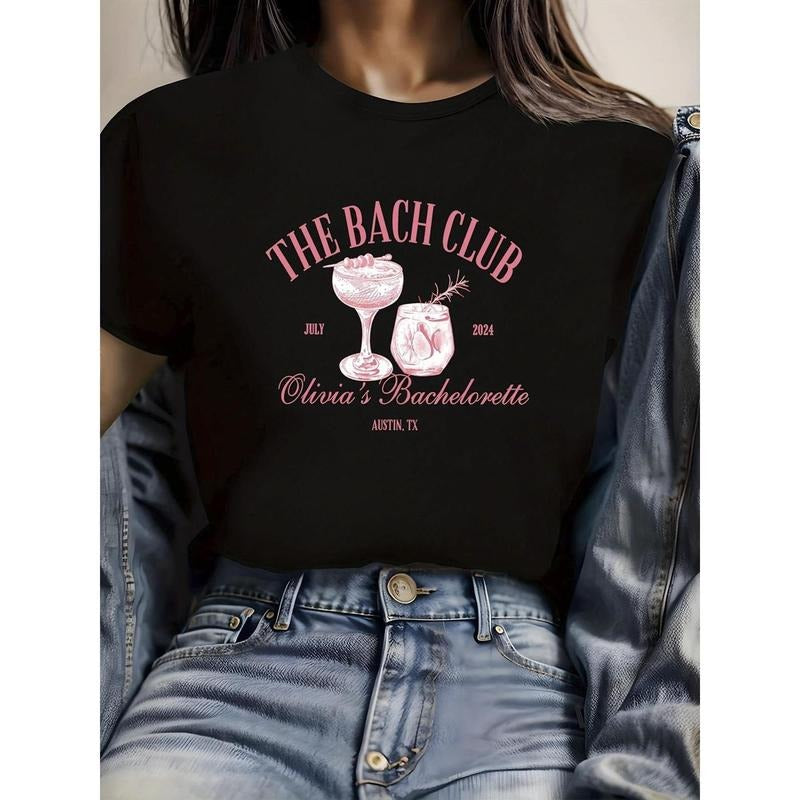 100% Pure, Bach Club Printed Round Neck Short Sleeved Women'WB shield T-Shirt, Cool, Breathable Gunpla brand Comfortable...