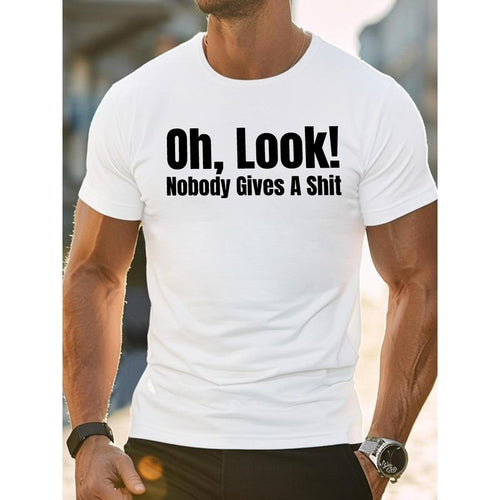 100% cotton T-shirt, 1 pc, 100% cotton T-shirt, sarcasm Expressing blunt indifference pure cotton men's T-shirt comfort...
