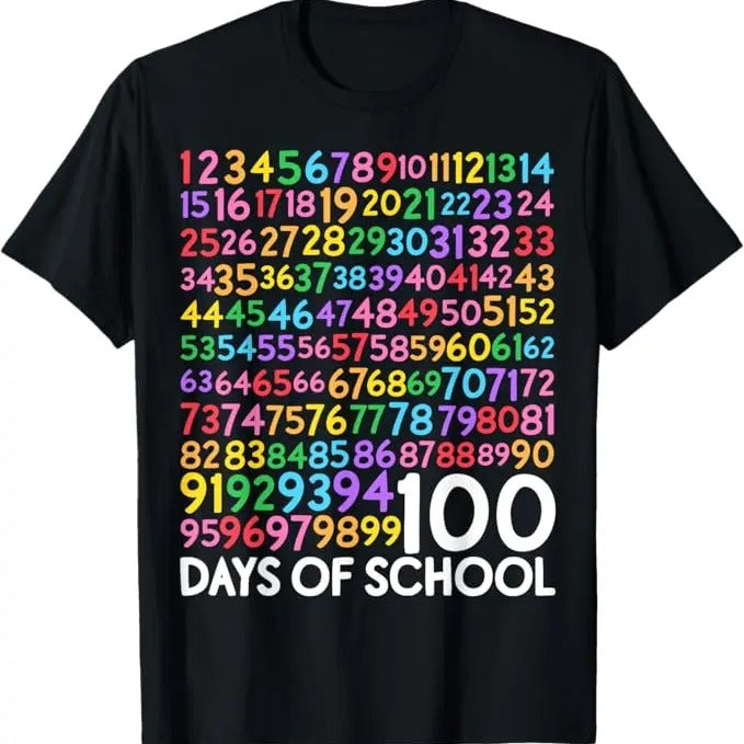 100 Day of School Shirt, 100th Day of School Teacher 100 Days Math Numbers Funny T-Shirt