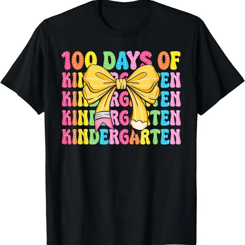 100 Days Of Kindergarten School Teacher Coquette 100th Day T-Shirt