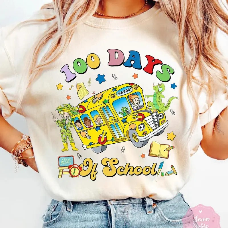 100 Days Of School The Magic School Bus Shirt, Take Chances Make Mistakes Get Messy Shirt, Miss Frizzle, Teacher Gift, Teacher Appreciation