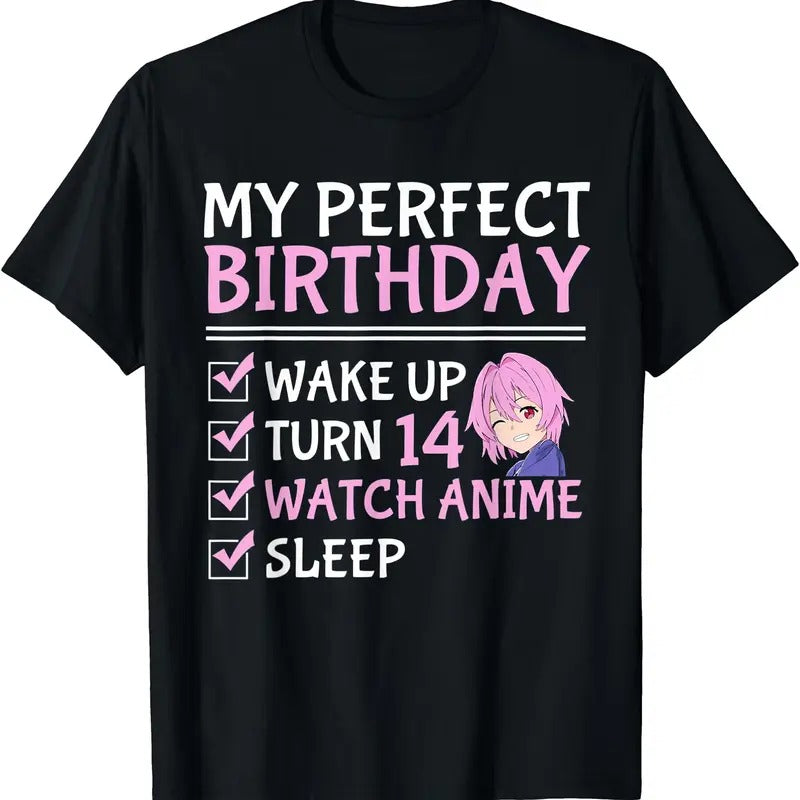 14Th Perfect Birthday Watch Anime 14 Years Old Anime Girls TShirt Hoodie, Sweatshirt | DripVista.com