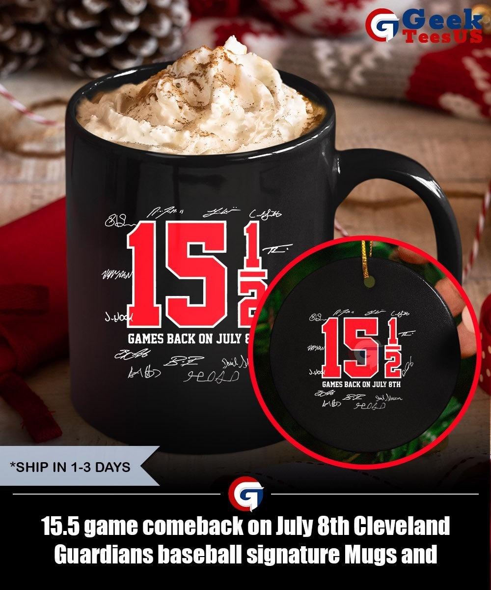 15.5 game comeback on July 8th Cleveland Guardians baseball signature shirt