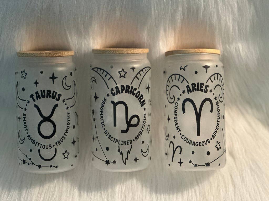 Zodiac Sign Glass Can