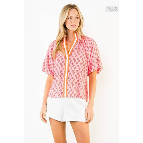 /Size Xl/ Puff Sleeve Flower Print Top