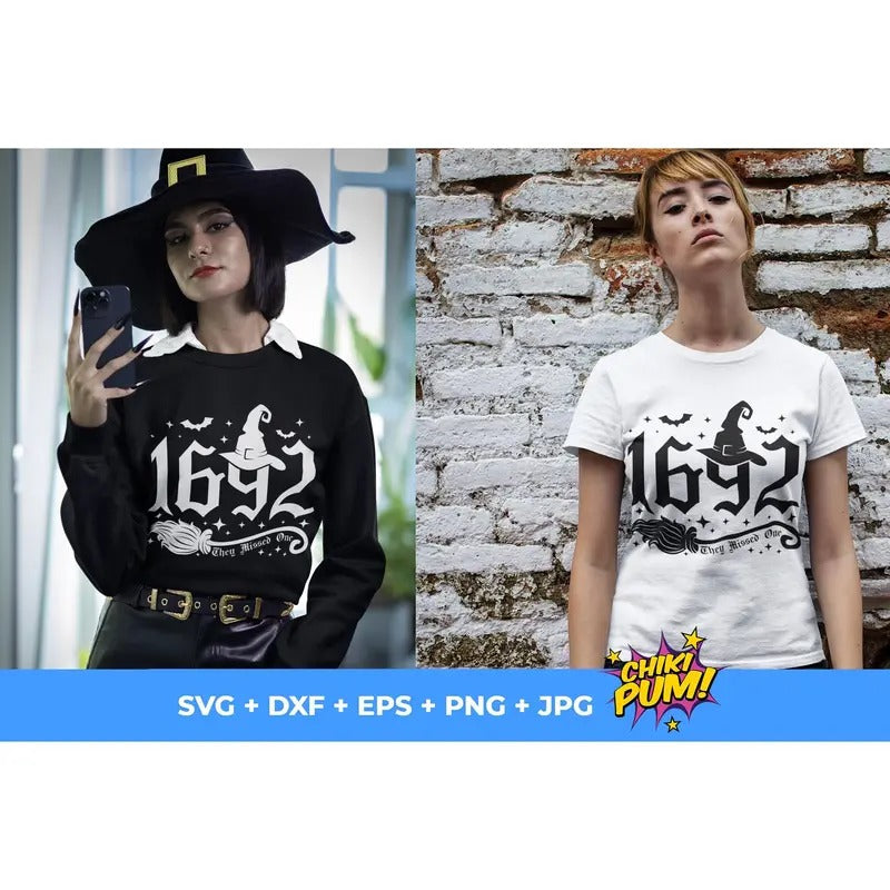 1692 They Missed One Retro Salem Massachusetts Halloween Vintage Witches Shirt Design