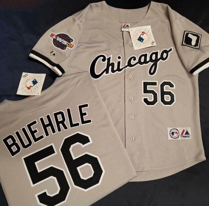 1728 Chicago White Sox MARK BUEHRLE 2005 World Series Spiky hair fighters Jersey GRAY New T-Shirts, Hoodie, Sweatshirt