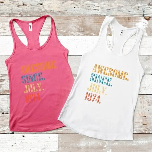 1974 Birthday Tank Top, Awesome Since 1974 Tank Top, Birthday Gift Tank Tee, Funny Birthday Idea Gift, Birthday Gift Tank
