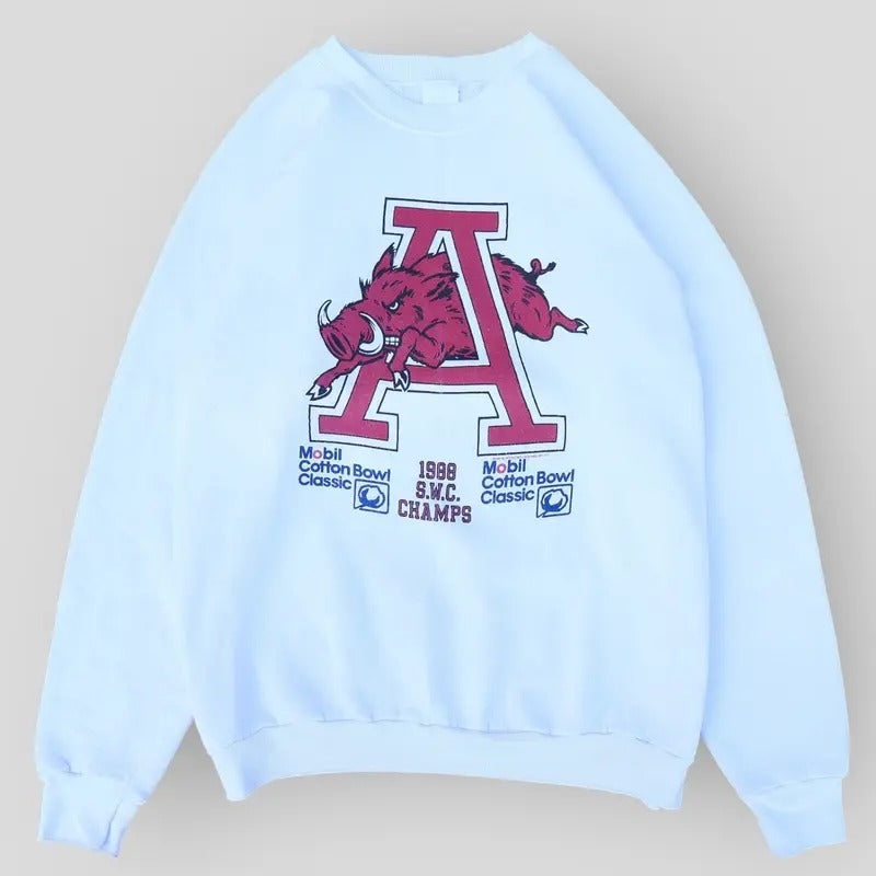 1988 Razorbacks S.W.C Champs Crewneck Basic Sweatshirt Cotton T-Shirts, Hoodie | DripVista.com
