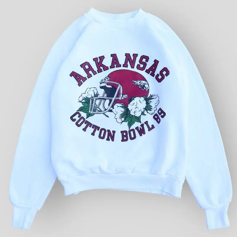 1989 Arkansas Cotton Bowl Crewneck Basic Sweatshirt Cotton T-Shirts, Hoodie | DripVista.com