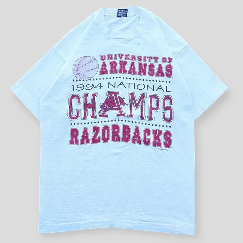 1994 University Of Arkansas National Camps Tee Top Menswear Streetwear Hoodie, Sweatshirt | DripVista.com