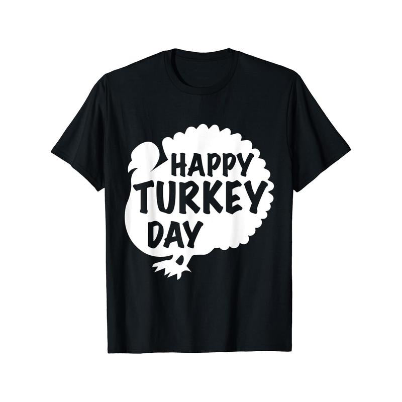 1pc Men'S Thanksgiving Turkey T-Shirt - Casual Crew Neck, Cotton Printed Short Sleeve, All-Season Comfort, Slight Stretch...