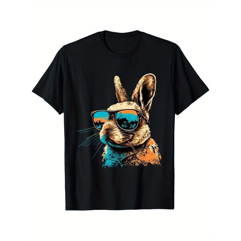 1pc Men'WB shield Easter Bunny Graphic T-Shirt