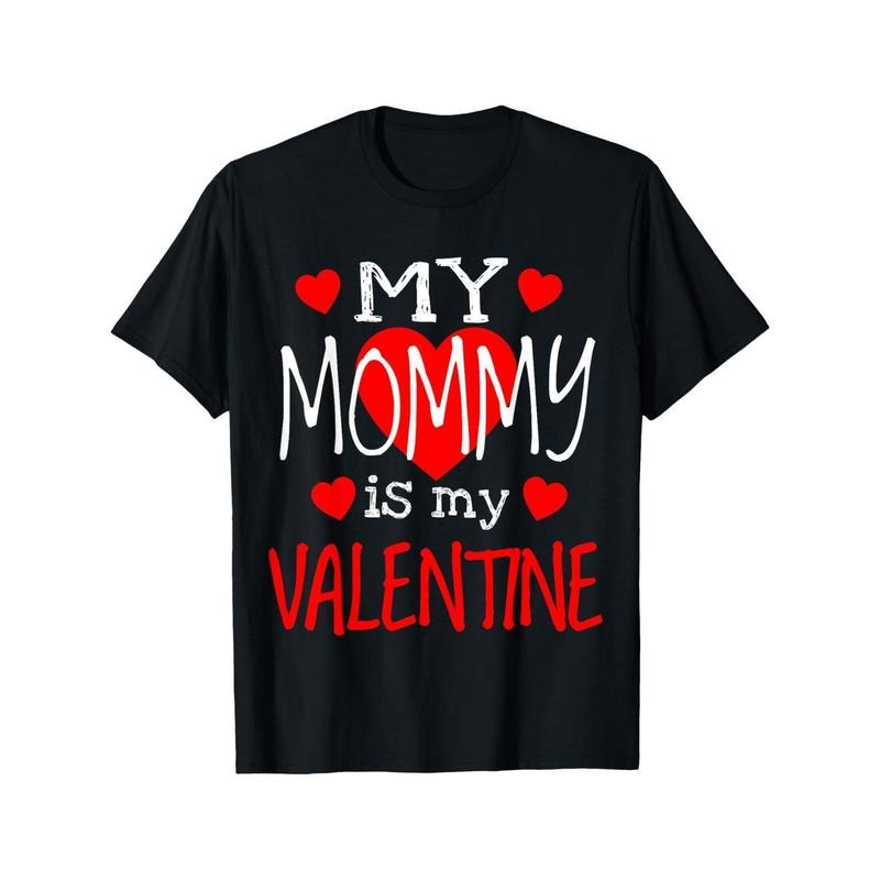 1pc Valentine'S Day Black T-Shirt, 100% Cotton Crew Neck Short Sleeve, Casual Printed Tee for Men Women, All-Season...