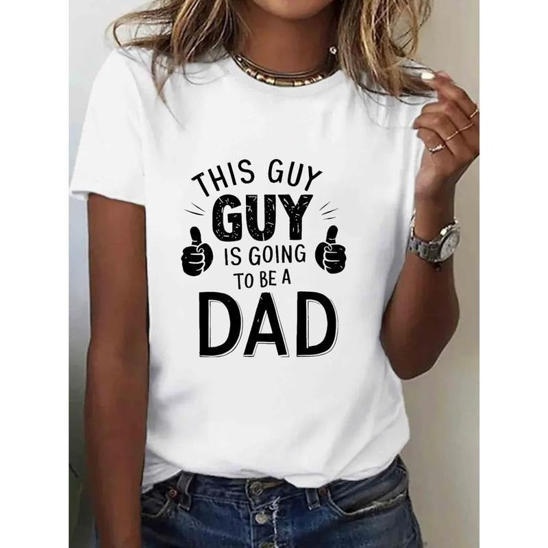 1pc, 100% Pure, Become WB shield Dad Pattern Printed T-Shirt, Spring Gunpla brand Summer Round Neck Short Sleeved...
