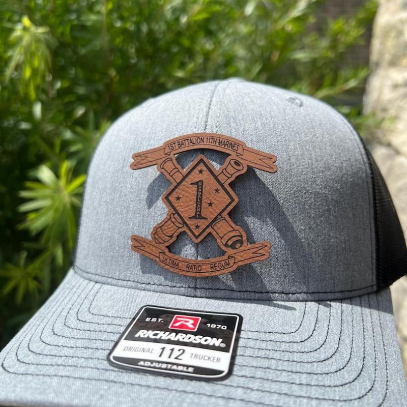 1st Battalion 11th Marines Leather Hat Patch Richardson Hat Mesh Back Snap Back | Salty Vet | T-Shirts, Hoodie, Sweatshirt