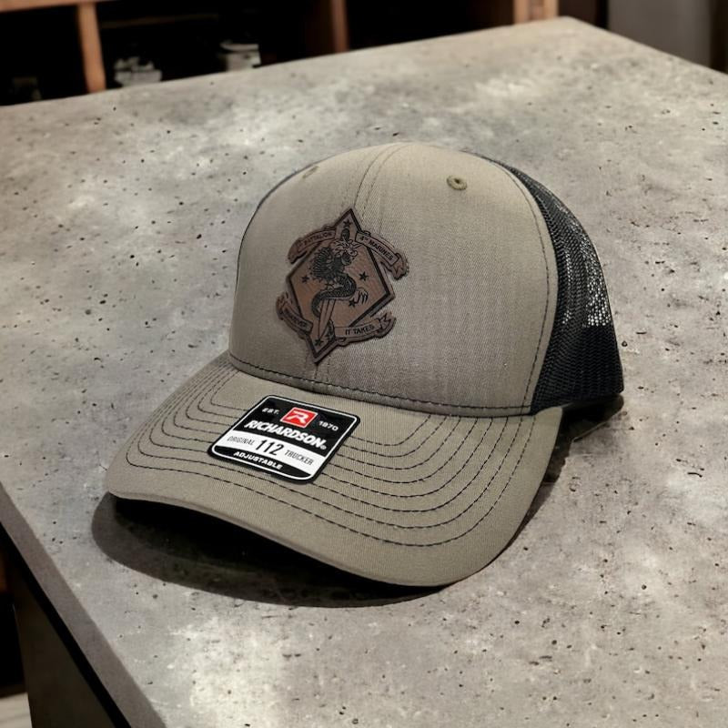 1st Battalion 4th Marines Infantry Leather Hat Patch Richardson Hat Mesh Back Snap Back | Salty Vet | T-Shirts, Hoodie,...