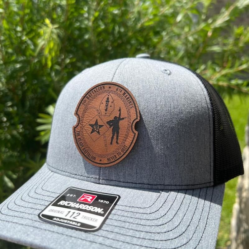 1st Battalion 6th MarinesLeather Hat Patch Richardson Hat Mesh Back Snap Back | Salty Vet | T-Shirts, Hoodie, Sweatshirt