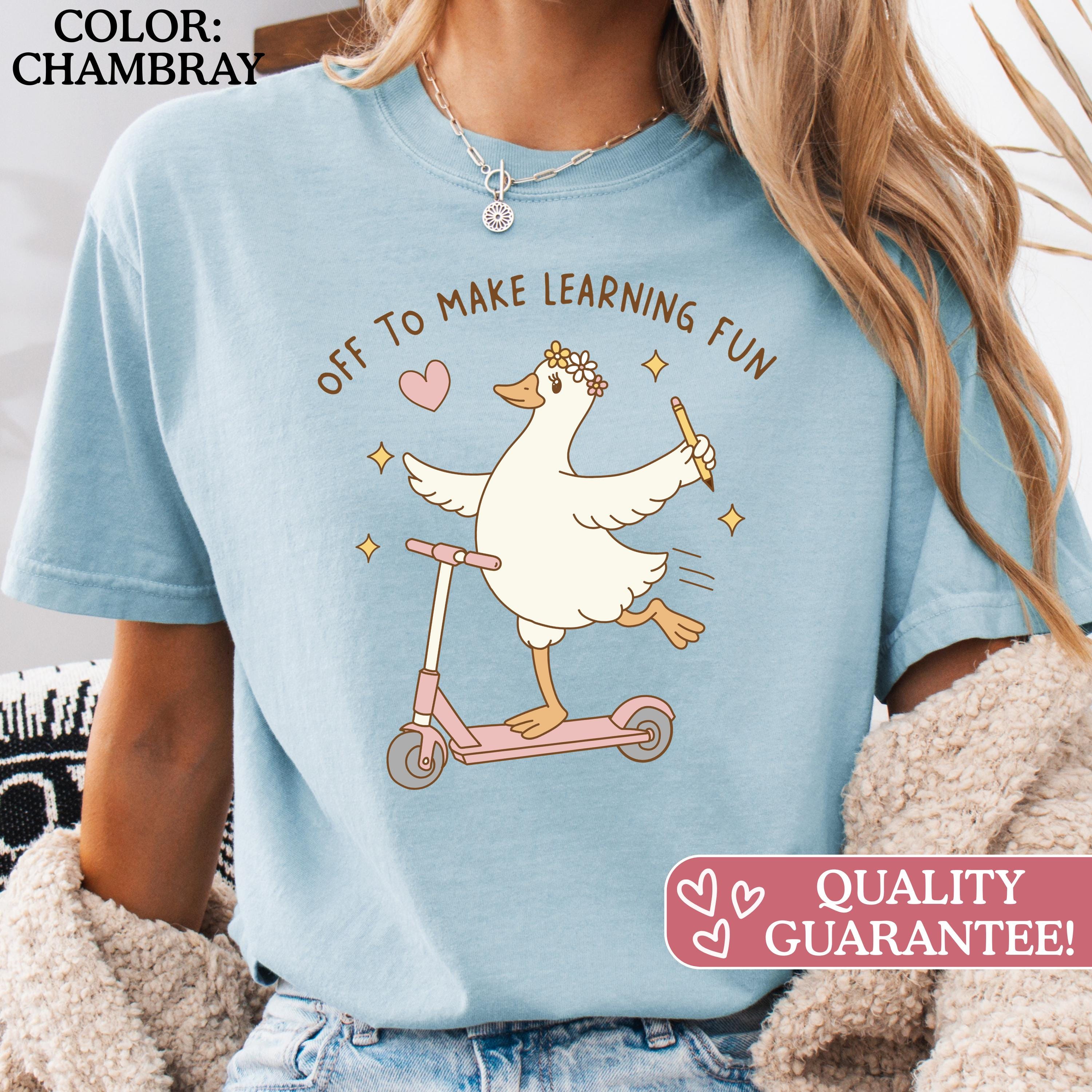 Comfort Colors Teacher Back School Goose Scooter Unisex T-shirt, Sweatshirt, Hoodie (3)