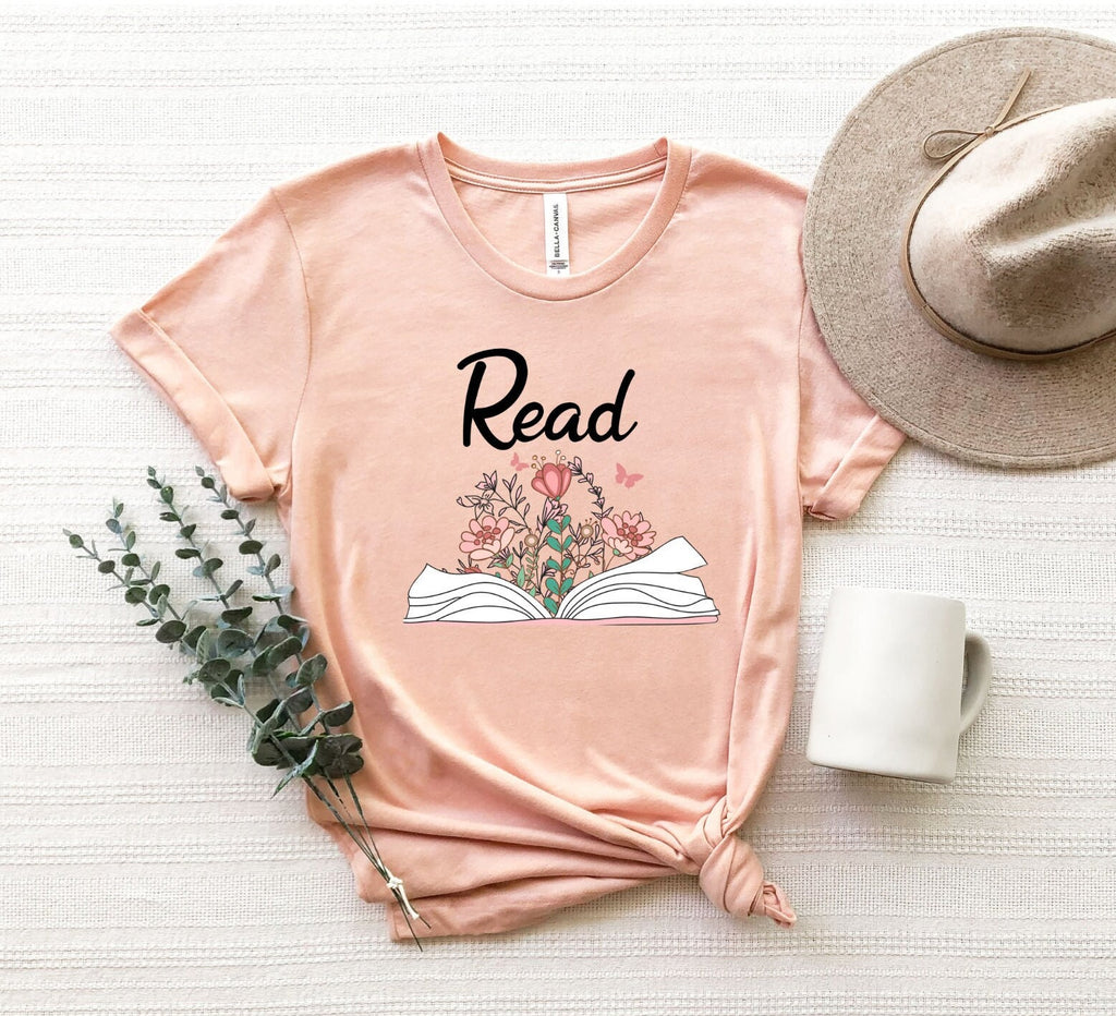Read Floral Book Reading Book Wildflowers Book Read Book Tee Reading Time Librarian Teacher (3)