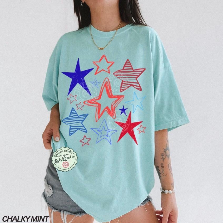 Retro 4th July Stars Comfort Colors Patriotic Usa Tee 4th July Summer America (3)