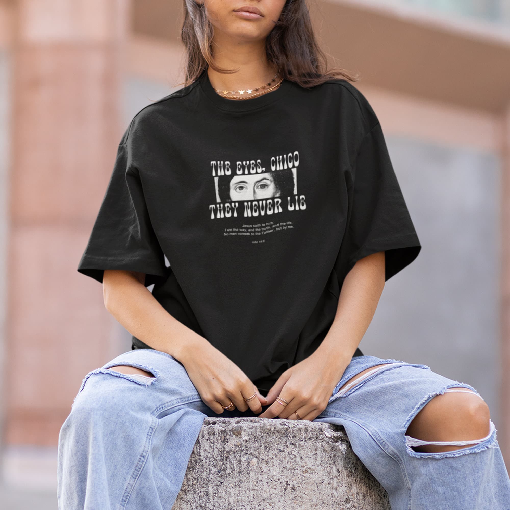 Eyes Chico Never Lie Catholic Tees Jesus Way Truth Life Traditional Saintwave Trad Greek Icon (3)