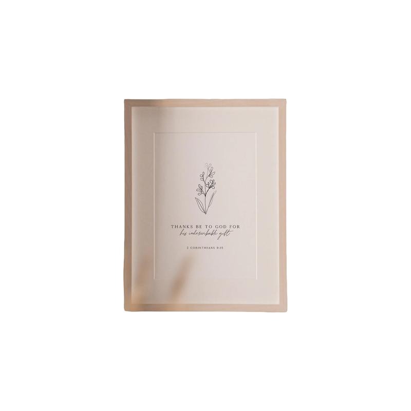 2 Corinthians 9:15 | Thanks Be To God | Easter Bible Verse Poster | Christian Scripture Wall Art | Baptism Gift Poster...