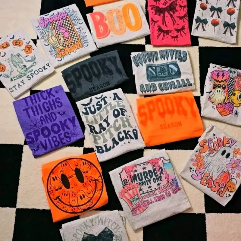 2 Graphic Tees Halloween Spooky Season Bundle Hoodie, Sweatshirt | DripVista.com