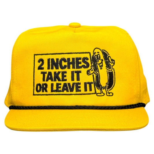 2 Inches Take Or Leave It Hotdog Rope Hat Custom Embroidere