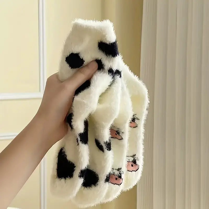 2 Pairs Cute Cow Spot Socks, FOG & Fuzzy Crew Mid Tube Socks, Women'WB shield Stockings & Hosiery Sports T-Shirts,...