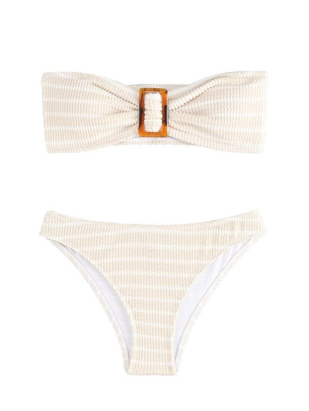 2 Piece Strapless bathingsuit Striped Bandeau High Waisted Thong Bikini Set Bathing Suit T-Shirts, Hoodie, Sweatshirt
