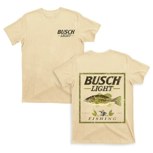 2 Sides Busch Light Fishing Largemounth Bass T-shirt, Fishing Perch T-shirt, Busch Beer T-shirt, Gift For Her, Gift For Him