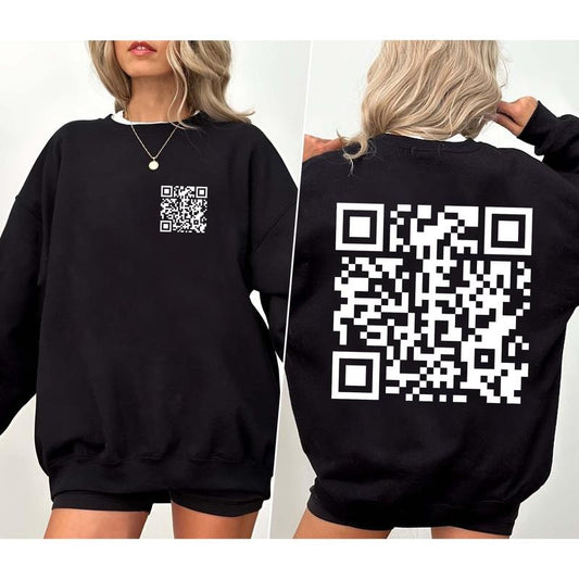 2 Sides I F*cking Love You QR Code Sweatshirt, QR Code I F*cking Love You Valentine's Sweatshirt, Valentines Gifts, Gift For Her, Gift For Him