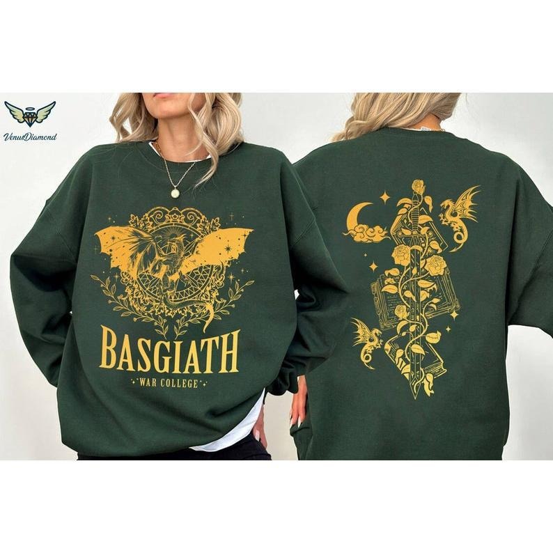 2 Slide Design, Basgiath Shirt | Basgiath War College T-Shirt | Dragon Book Shirt | Fantasy Reader | Bookish Shirt | Fourth Wing Dragon Rider