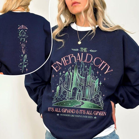 2 Slide, Wizard Movie Fan Emerald City Sweatshirt, Wicked Change For Good Crewneck, Wizard University Tee, Gift For Fan