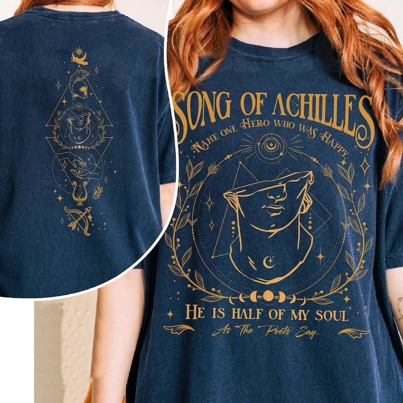 2 Slides, Song Of Achilles T-Shirt, Achilles And Patroclus, Greek Mythology Shirt, Booklover Gift, Bookish Gift, Achilles...