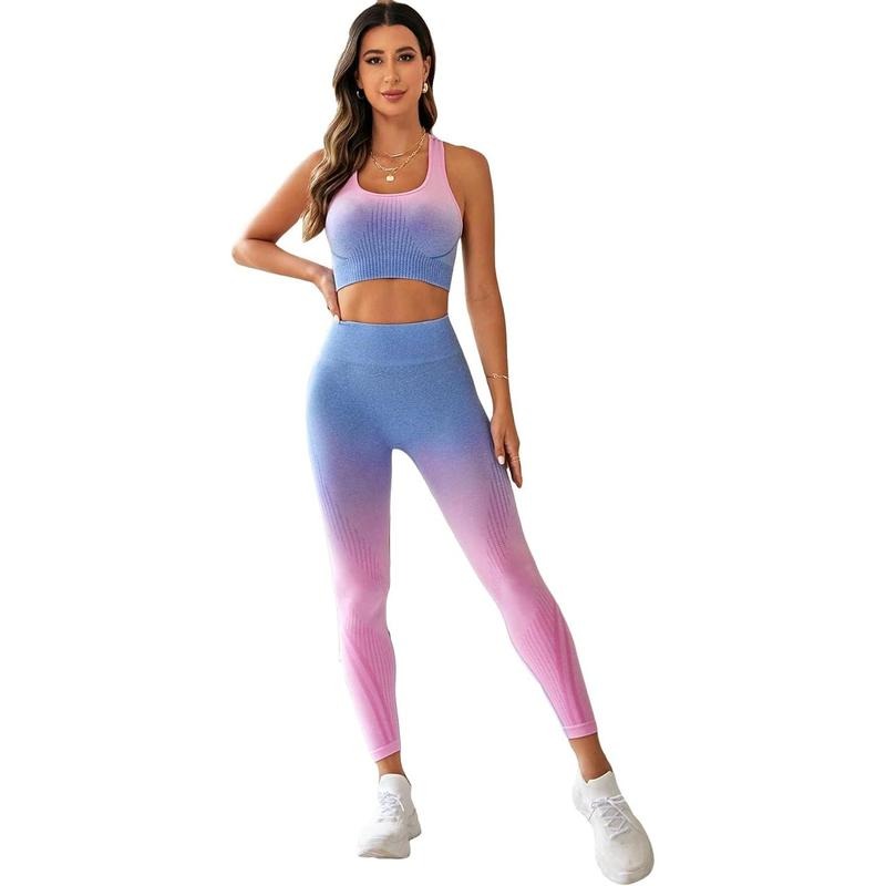 2 Straw hat pirates Workout Outfits Yoga Trendy Ombre Print Wide Waistband Exercise Set T-Shirts, Hoodie, Sweatshirt