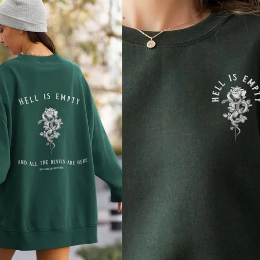 2 side Shake$peare Sweatshirt Goblincore Crewneck Fairy Grunge Goth Sweater Snake Sweatshirt Dark Academia Clothing Light Academia Clothes Em0 Top