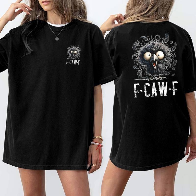 [2 sides]Fcawf Crow Shirt, Funny Crow Meme Hoodie, Fcawf Halloween Tee