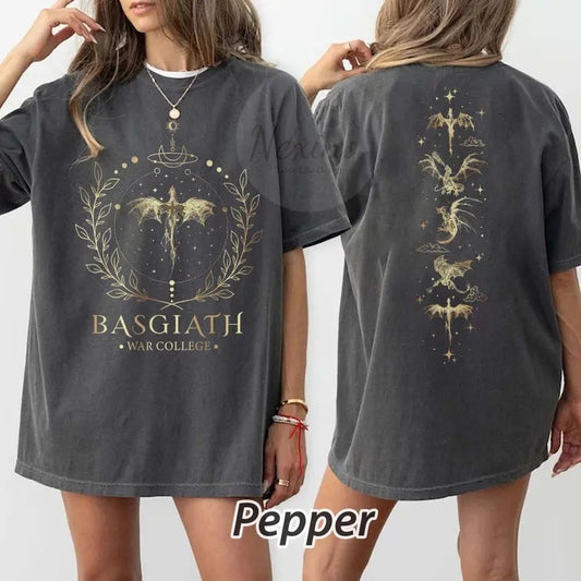 2 slides,  Basgiath War College tshirt, Fourth Wing Shirt, Dragon Rider Shirt, Rebecca Yoros, Fourth Wing, Violet Sorrengail, Crewneck Cotton Womenswear Womenswear