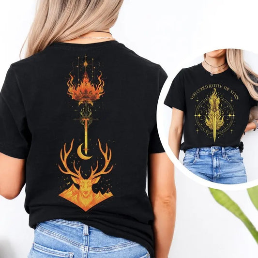 2 slides, Kingsflame Shirt, You Could Rattle the Stars, Fantasy Tee for Fans of Rowan, Manon and Aelin, Throne of Glass Ideal Gift