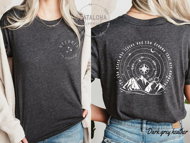 2 slides, SJM, To the stars who listen and the dreams that are answer, City of Starlight, two side Velaris t-shirt, A...