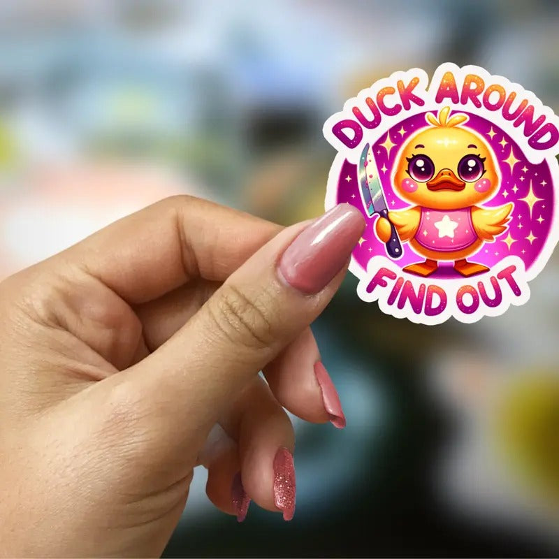2.5' Duck Around Find Out Stickers 100 pieces Decor Decorative