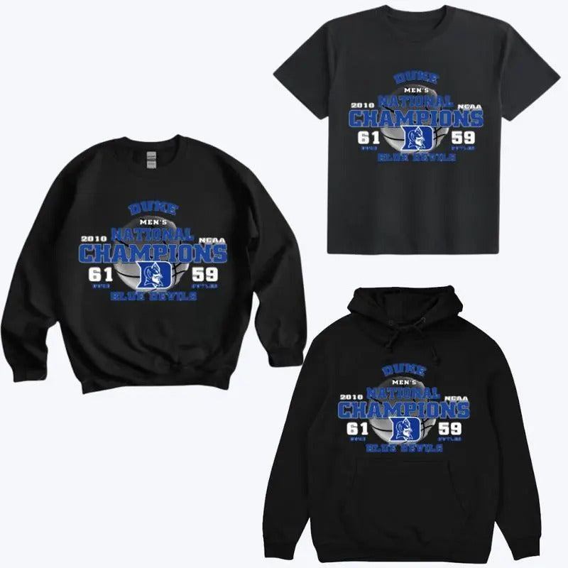2010 DUKE Spiky hair fighters NCAA National Champions T-Shirt Sweatshirt Hoodie Classic Cotton Sport | DripVista.com