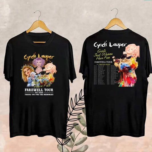 2024 Cyndi Lauper Girl Just Wanna Have Fun Farewell Tour T-Shirt, Cyndi Lauper Fan Gifts, Cyndi Lauper Merch, Cyndi Lauper 90s Vintage Shirt