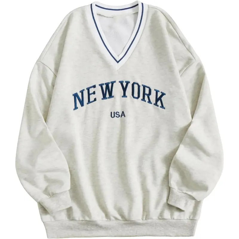 2024 New York Letter Graphic Sweatshirt Superhero team Neck Long Sleeve Casual Pullover Top FOG T-Shirts, Hoodie