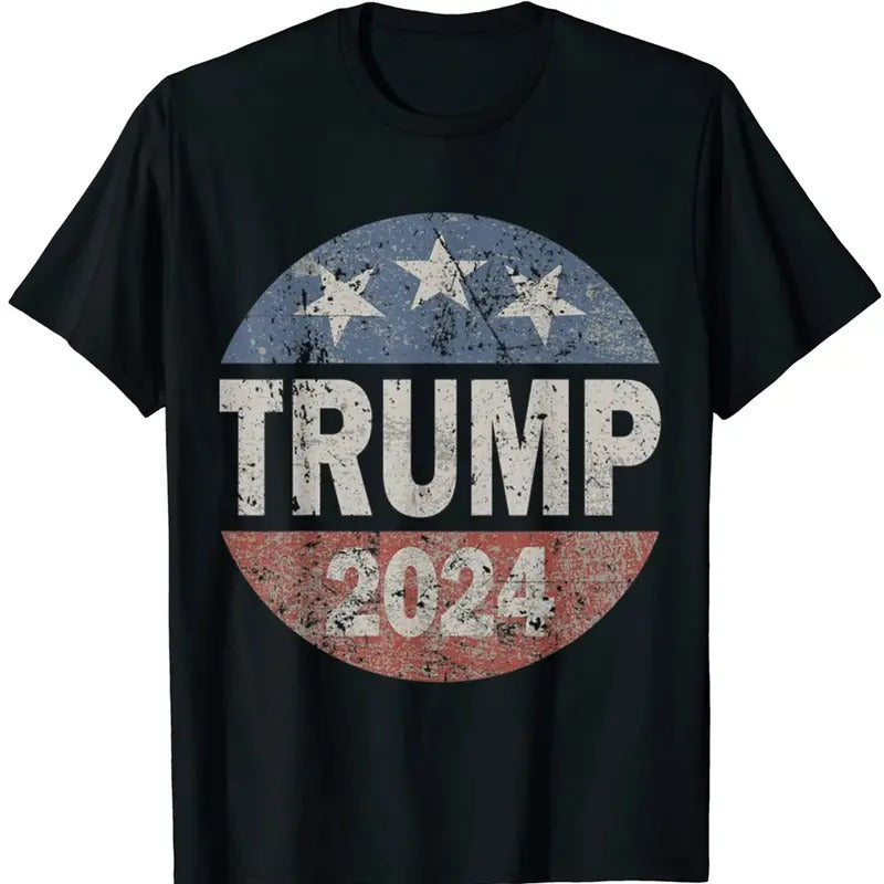 2024 Trump, Save America Again USA Flag T-shirt Trump 45 Casual Graphics Tops Summer Gift Tee Black X-Large Graphic Tee...