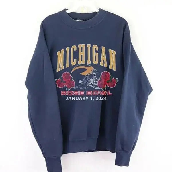 2024 University of Michigan Wolverines R0se B0wl Football Crewneck Sweatshirt Gift Fans T-Shirts, Hoodie | DripVista.com