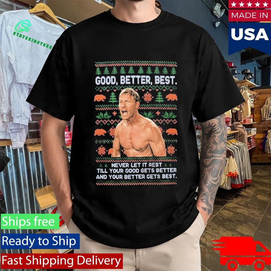 2025 Coach Ben Johnson Good Better Best Christmas Sweater Shirt