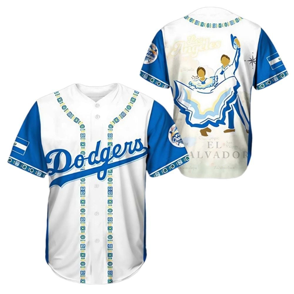 2025 Giveaway Dodgers Salvadoran Heritage Night Jersey - Grishko.com